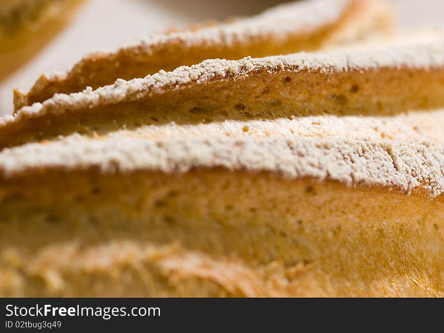 Close up picture of bunch of white bread