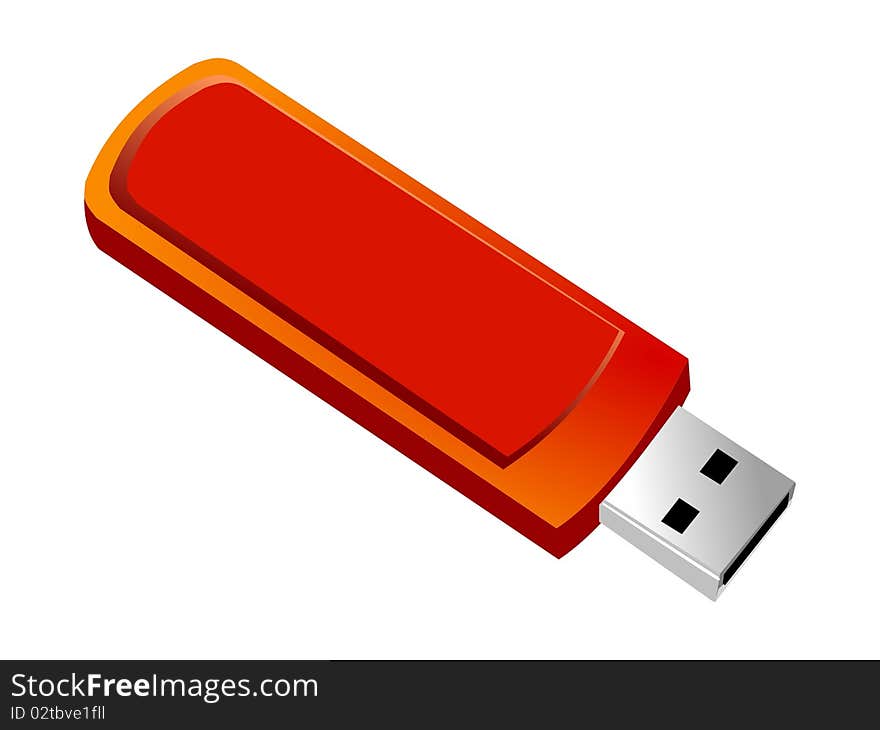 Vector colored illustrated of flash drive