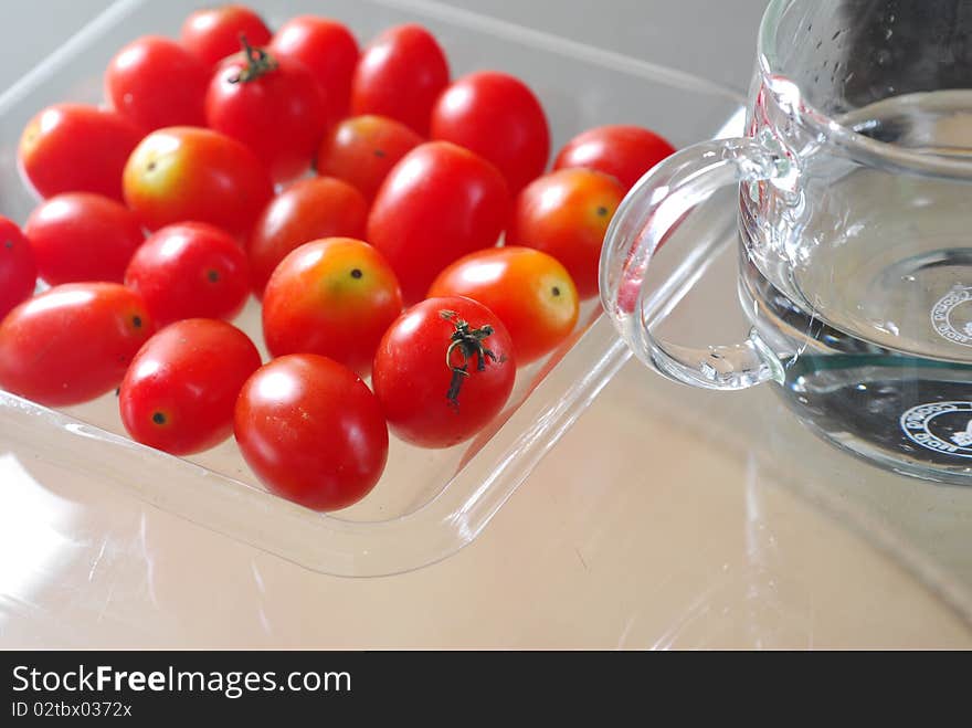 Red Orange Baby Cherry Tomato. Red Orange Baby Cherry Tomato