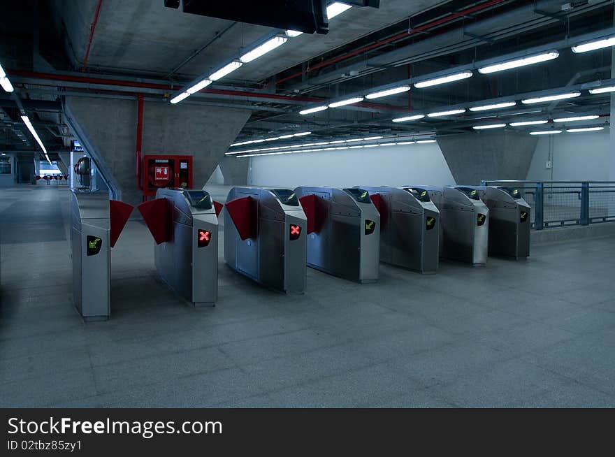 Ticket Barrier At Railway Station