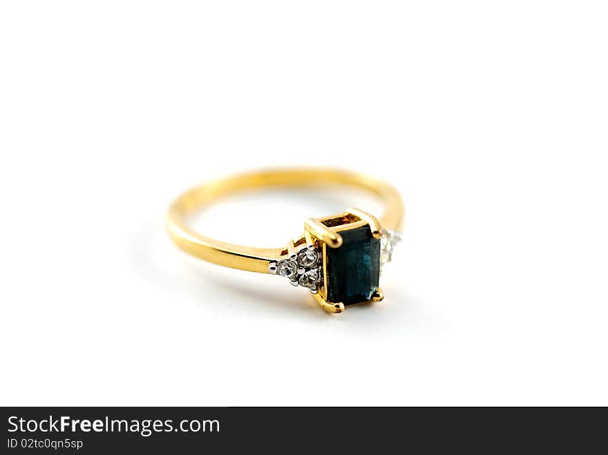 Gold black diamond ring