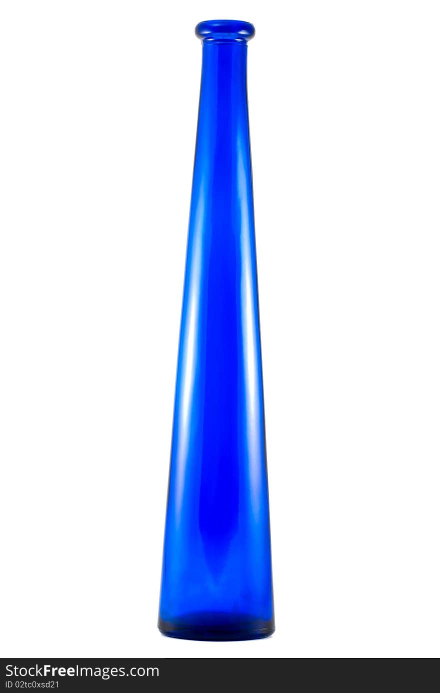 Studio shot of the blue vase on white background