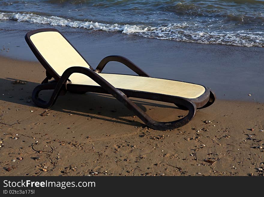 Chaise-longue on the beach.