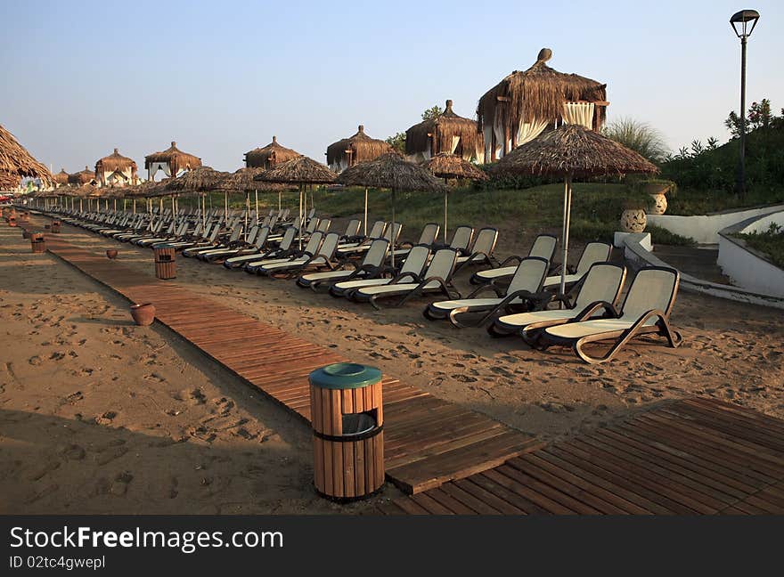 Beach At The Hotel.