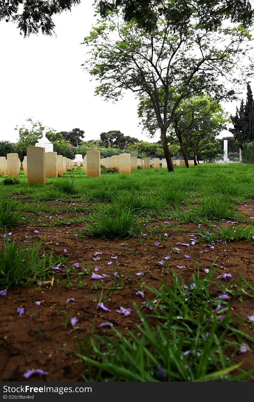 A military cemetery of world war II french victims in Beirut, Lebanon