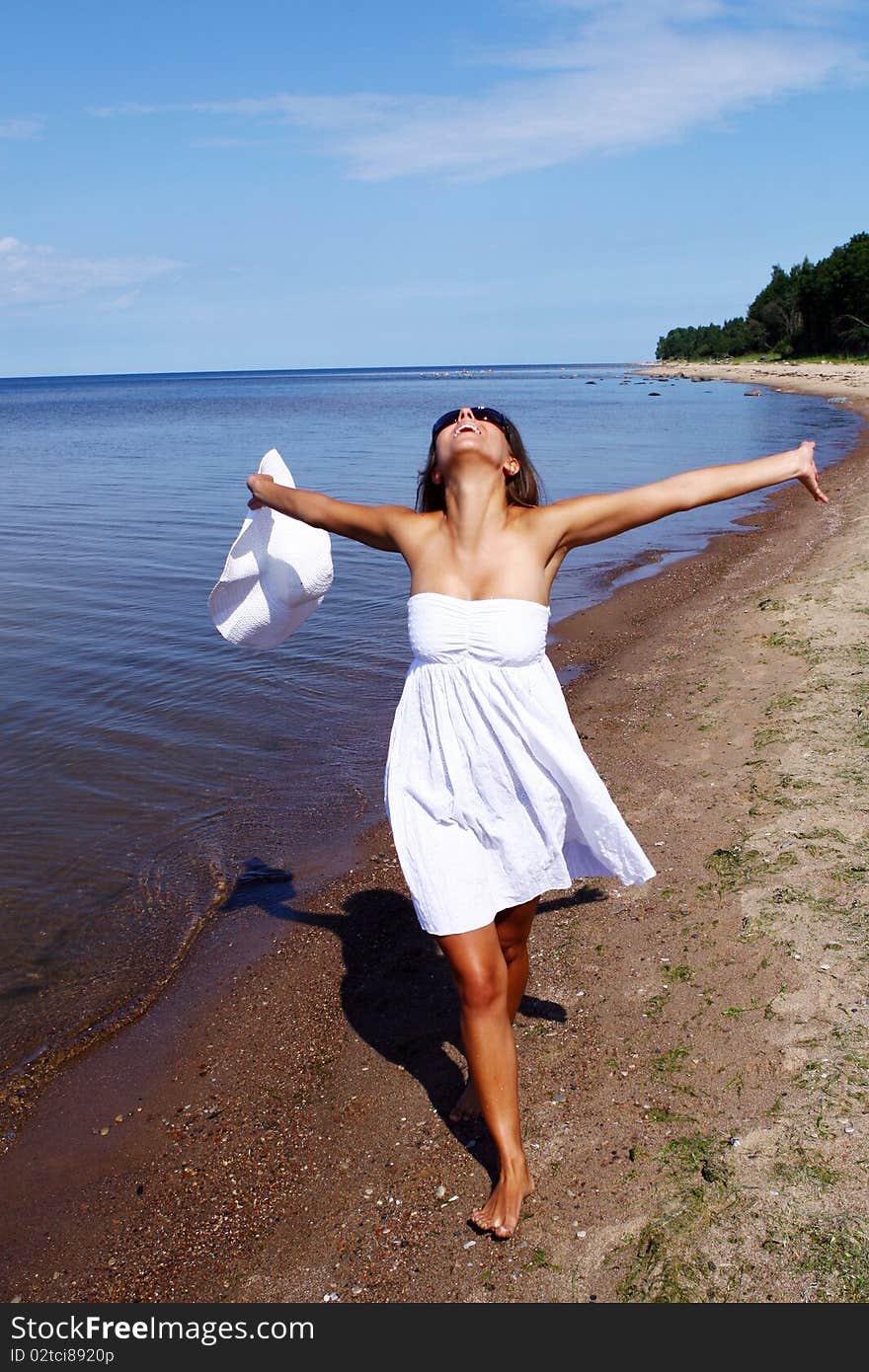 Sexy and beautiful woman on beach