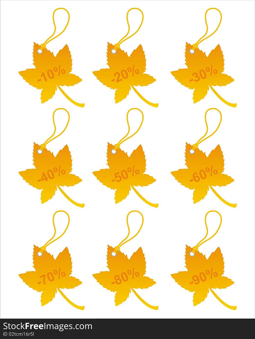 Set Of 9 Autumn Tags