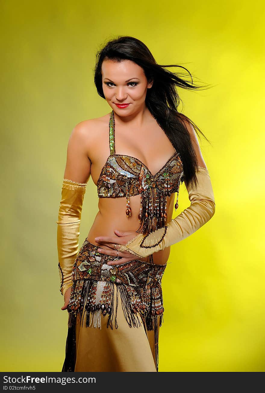 Beautiful Dancer Woman In Bellydance Costume