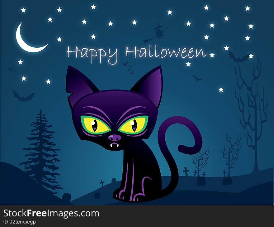 Halloween Black Cat Background