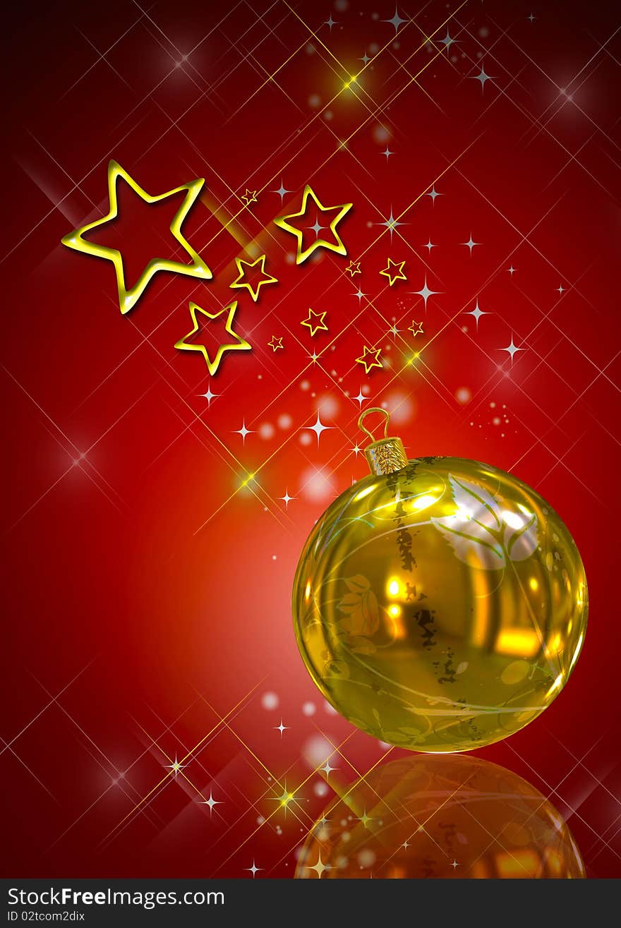 3D Christmas Balls Background