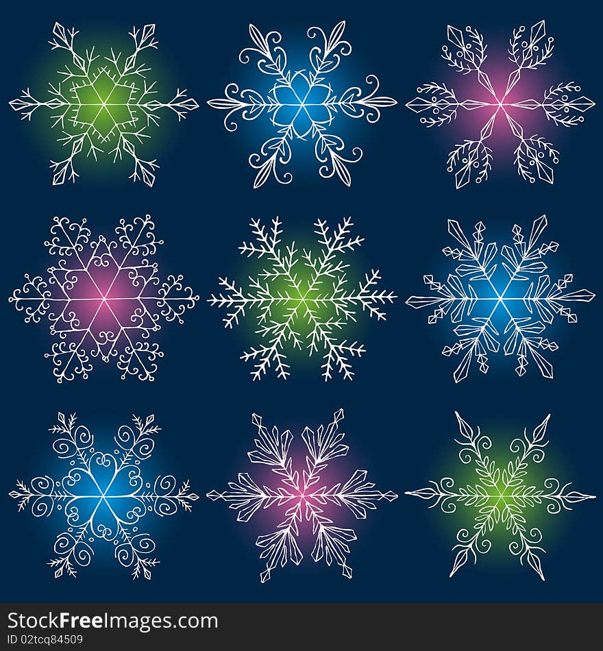 Christmas background with snowflakes,  illustration