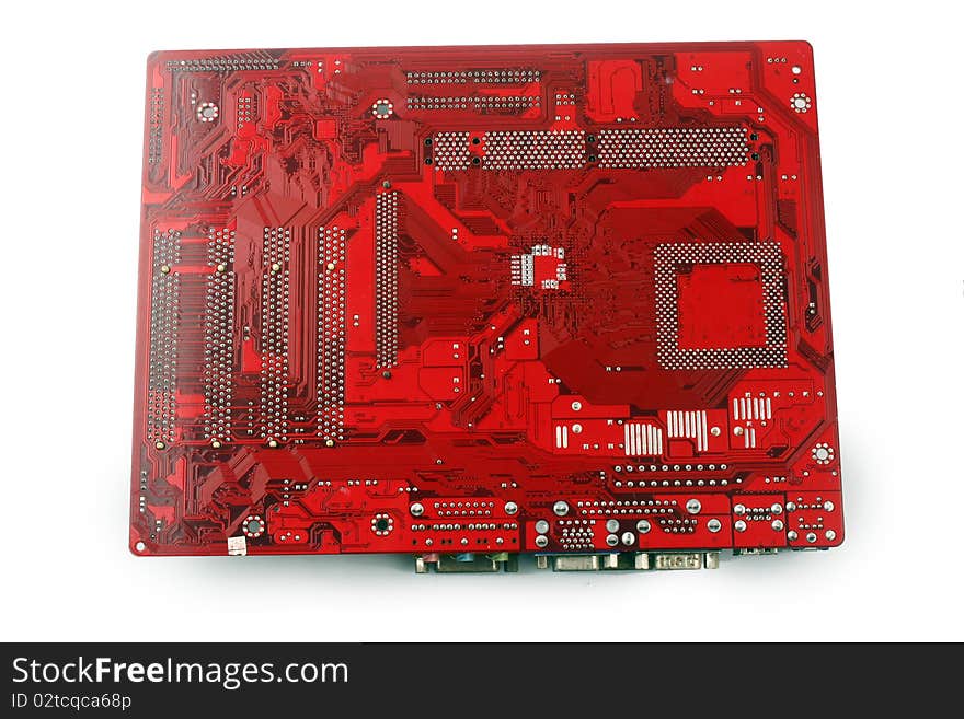 Motherboard computer isolated on a white background