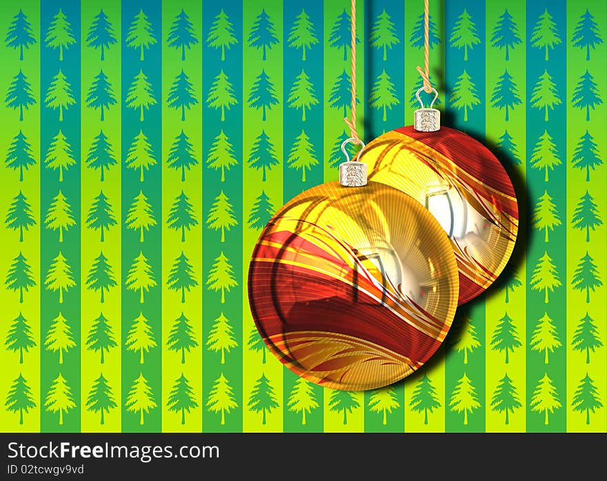 3D Christmas Balls background