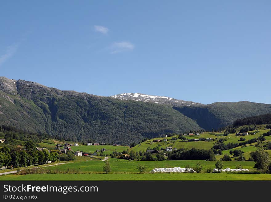 Countryside and fields in Hardangerfjord area of Norway. Countryside and fields in Hardangerfjord area of Norway