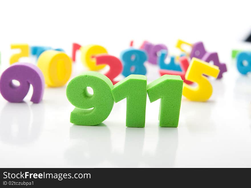 Colored numbers on a white background. Colored numbers on a white background