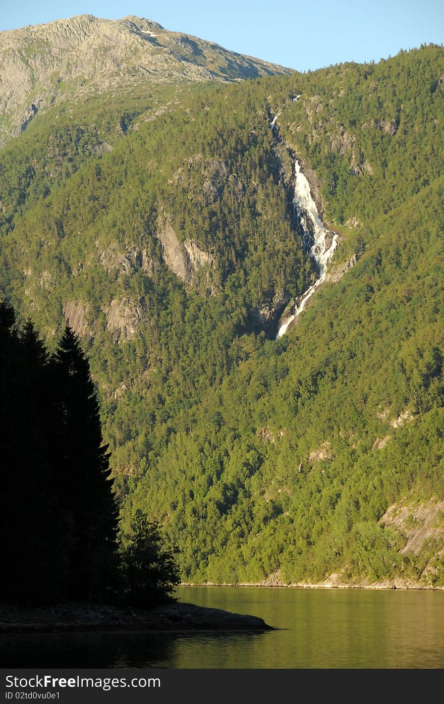 Waterfall on Hardangerfjord, Norway