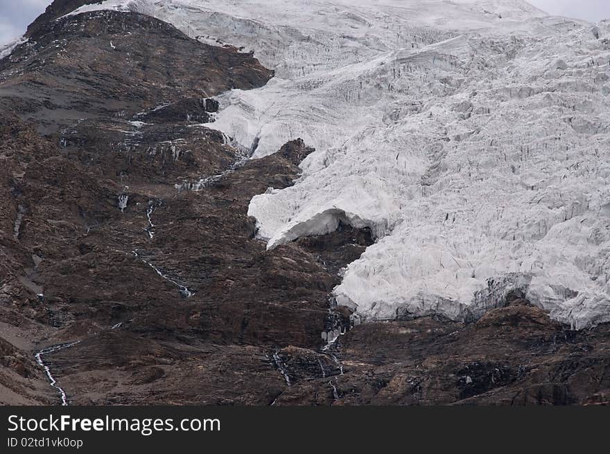 Mountain glacier in tibet of china in summer