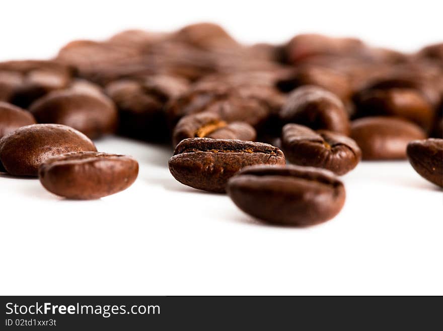 Coffee beans isolated on white background