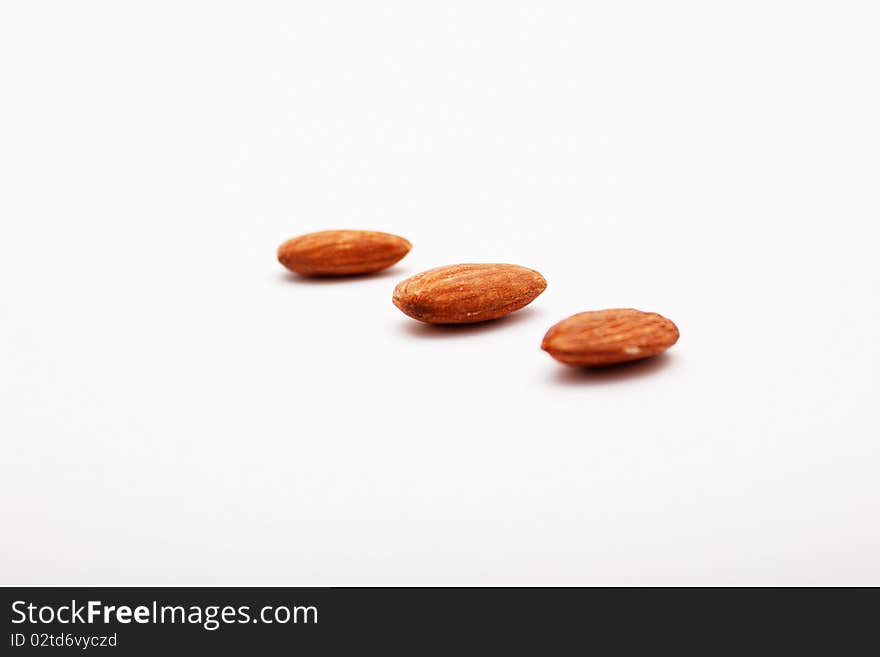 Close-up of almonds. Natural source of vitamins.