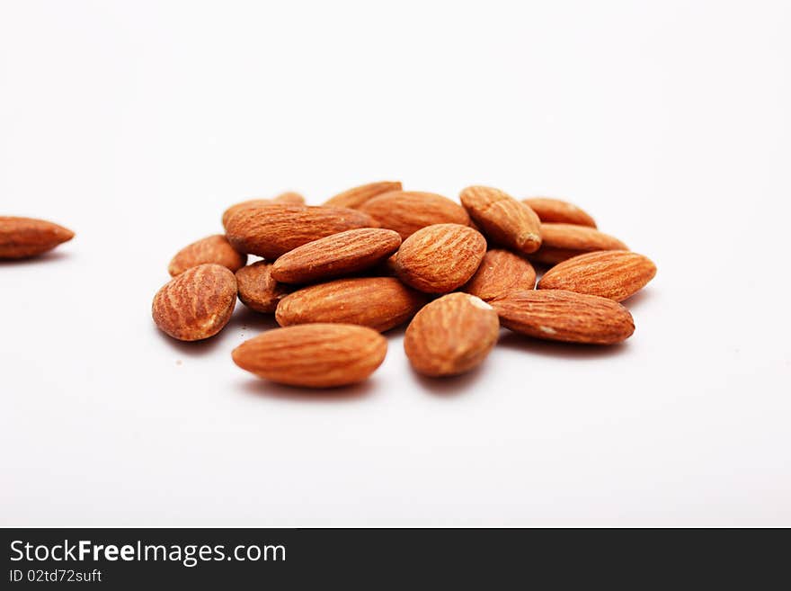 Close-up of almonds. Natural source of vitamins.