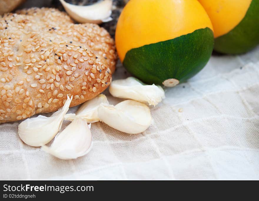 Pumpkins with bread