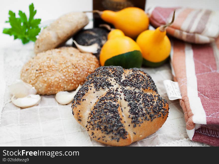 Pumpkins with bread