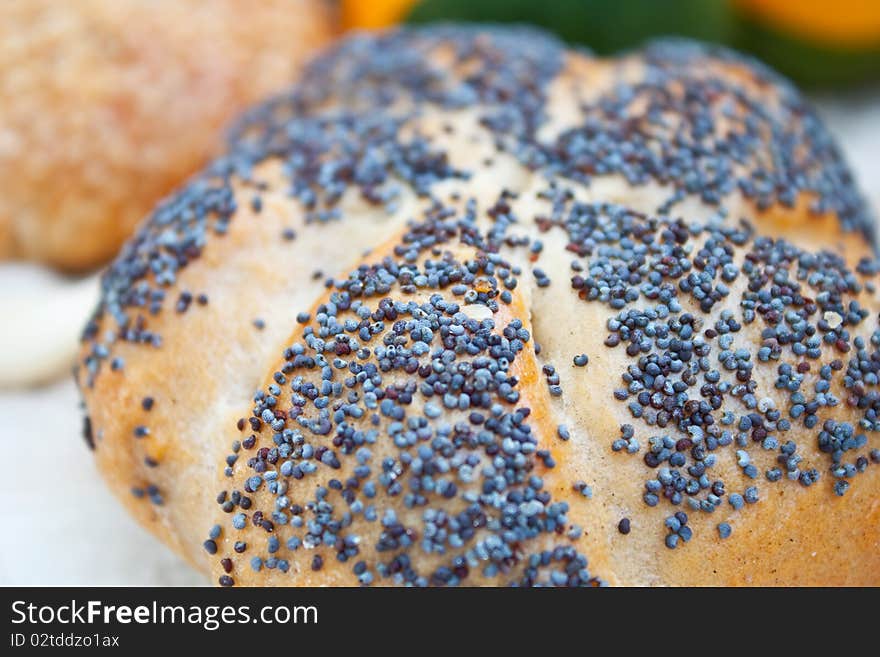 Little bread with seeds on it