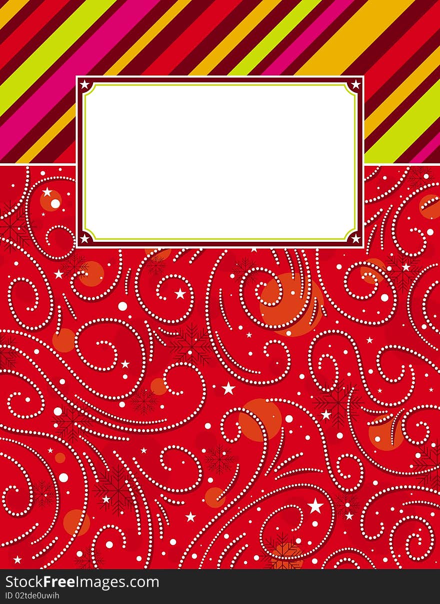 Color background with christmas elements, illustration. Color background with christmas elements, illustration