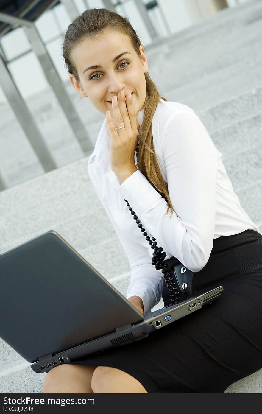 Business Woman With Laptop