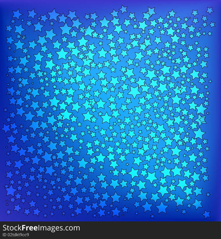 Abstract christmas blue stars background