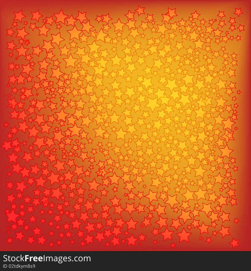 Abstract christmas stars on a red background. Abstract christmas stars on a red background