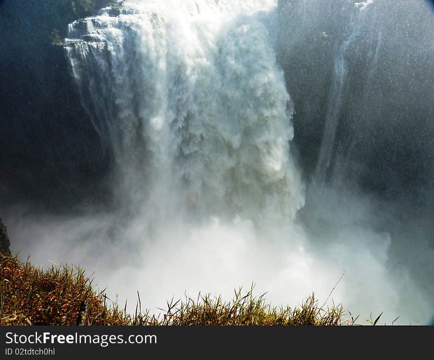 A scene from Victoria Falls in Africa