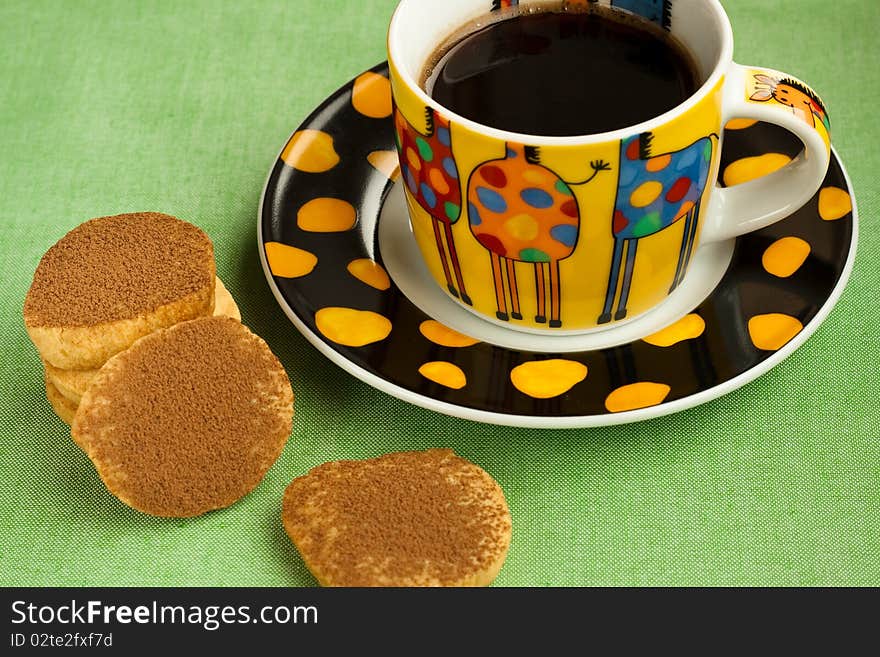 Shortbread cookies with cacao and espresso. Shortbread cookies with cacao and espresso