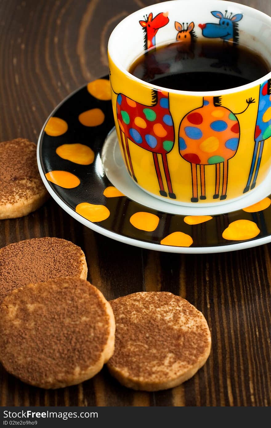 Shortbread cookies with cacao and espresso. Shortbread cookies with cacao and espresso