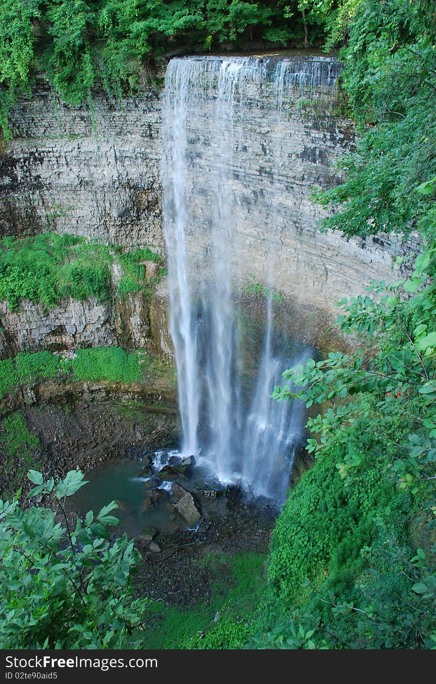 Waterfall in the forest park