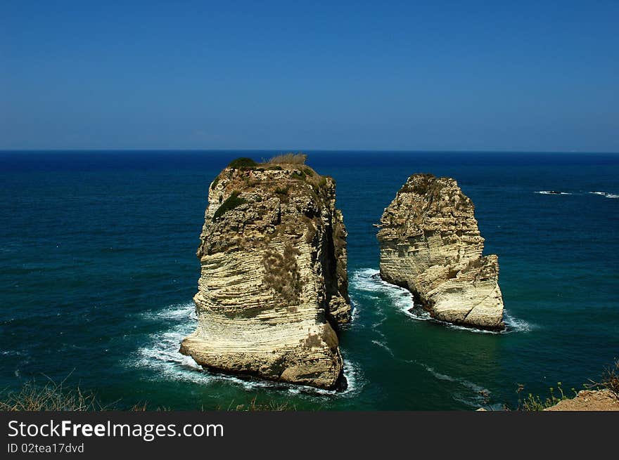 Site of Pigeon Rocks,Beirut Lebanon