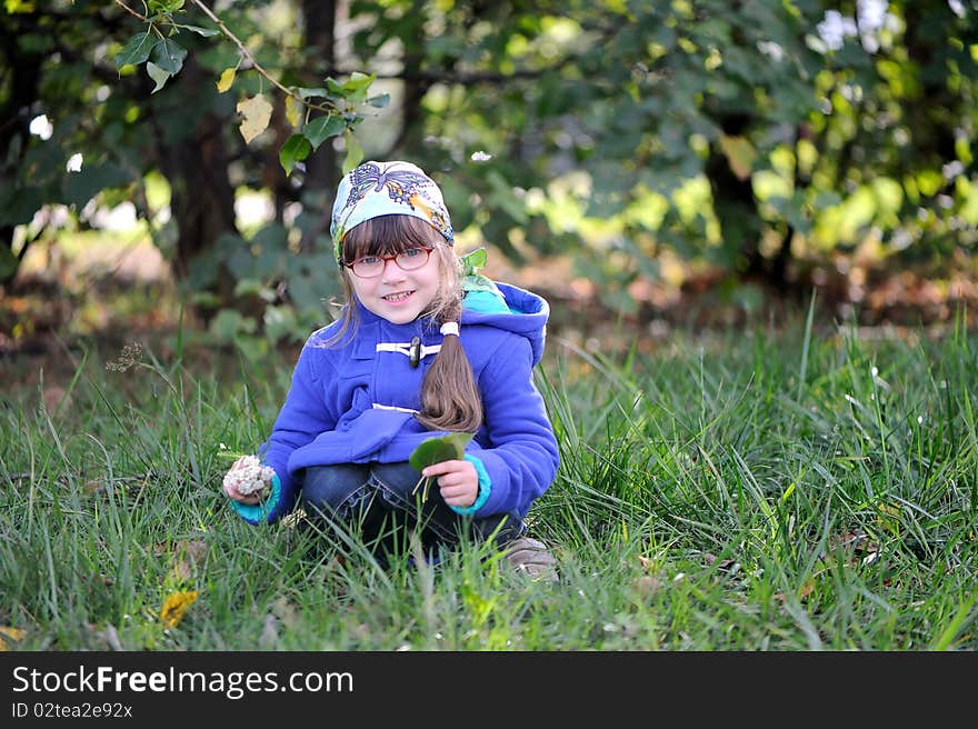 Nicelittle Girl In Blue Coat