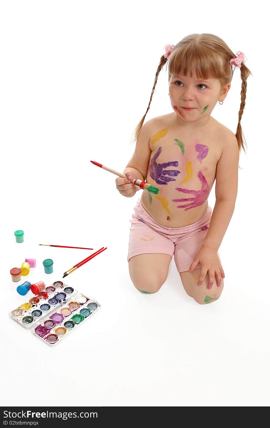 Little Girl With Paints