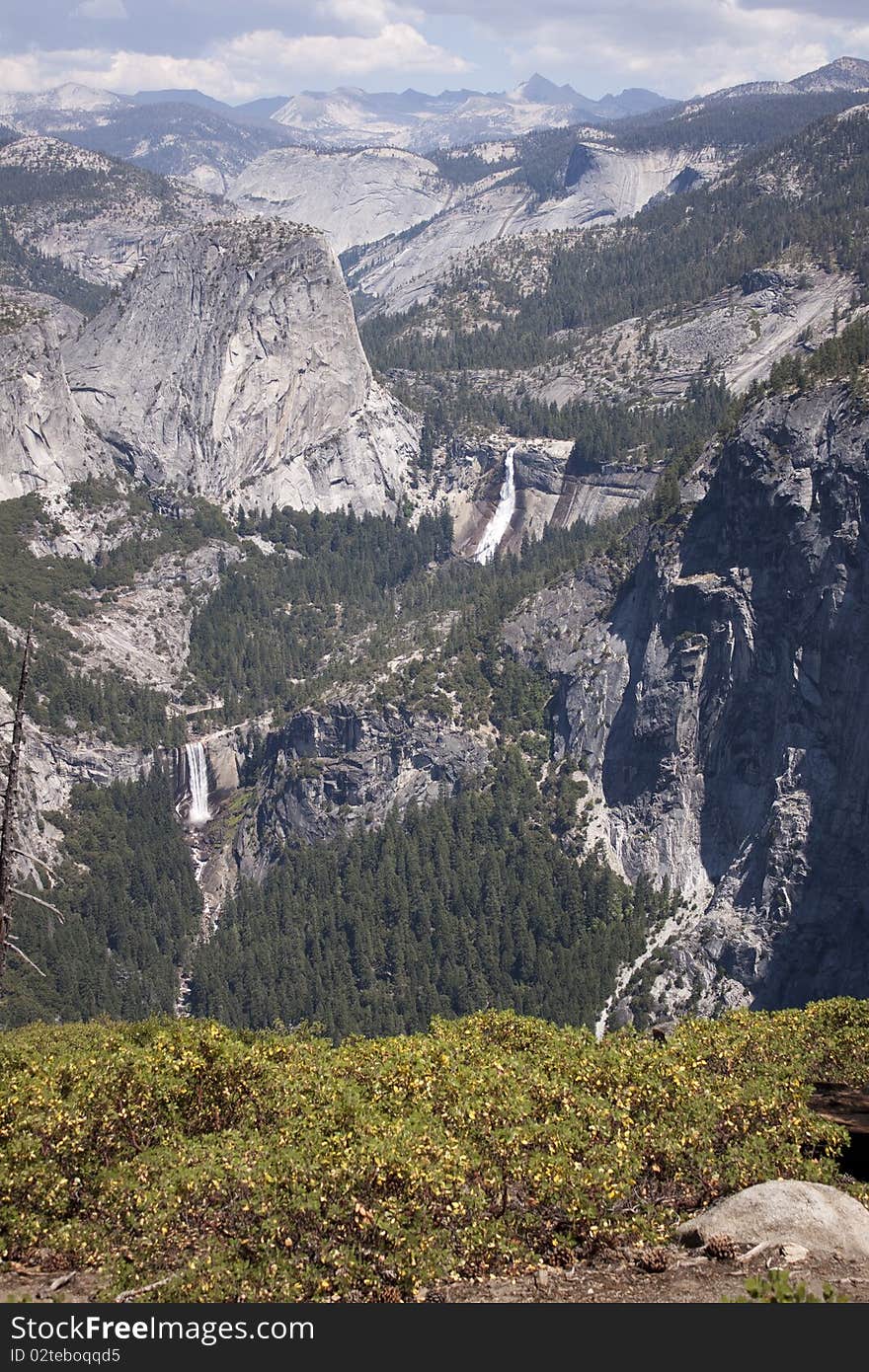 Half dome in Yosemite in the middle of summer.