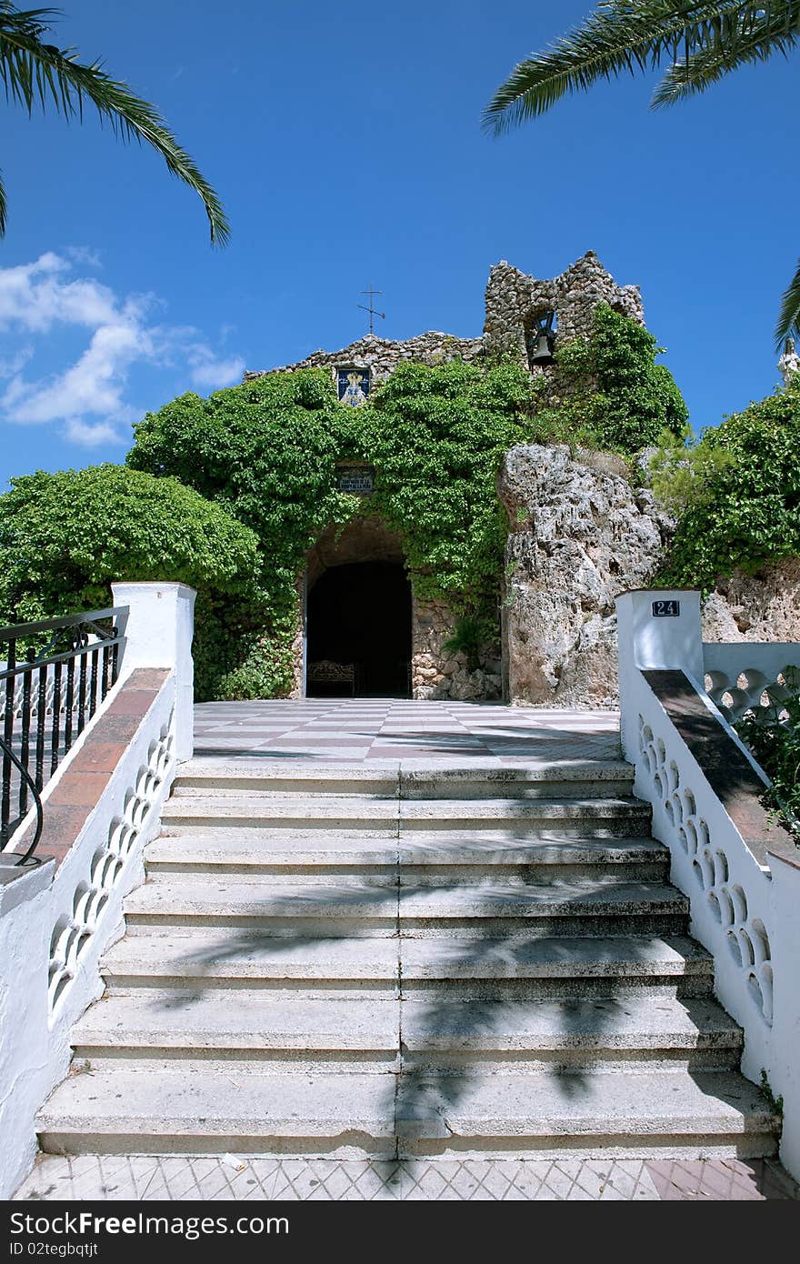 Grotto of the Virgin de la Pena in Mijas (Andalusia, Spain)