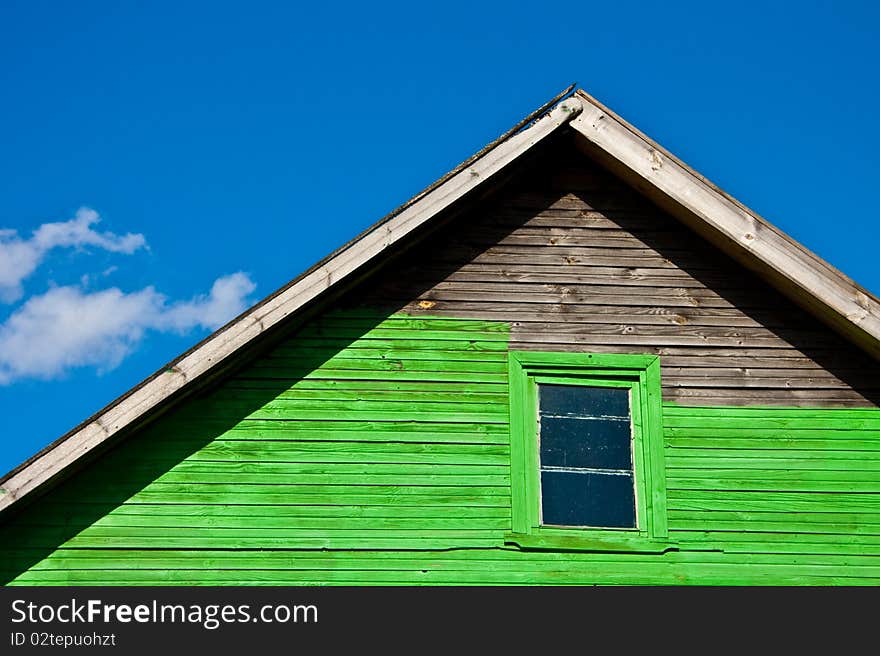 Old building with roof and painted wall. Old building with roof and painted wall