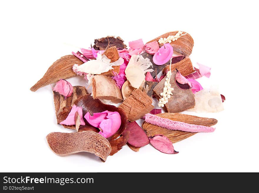 Colorful pink and brown potpourri