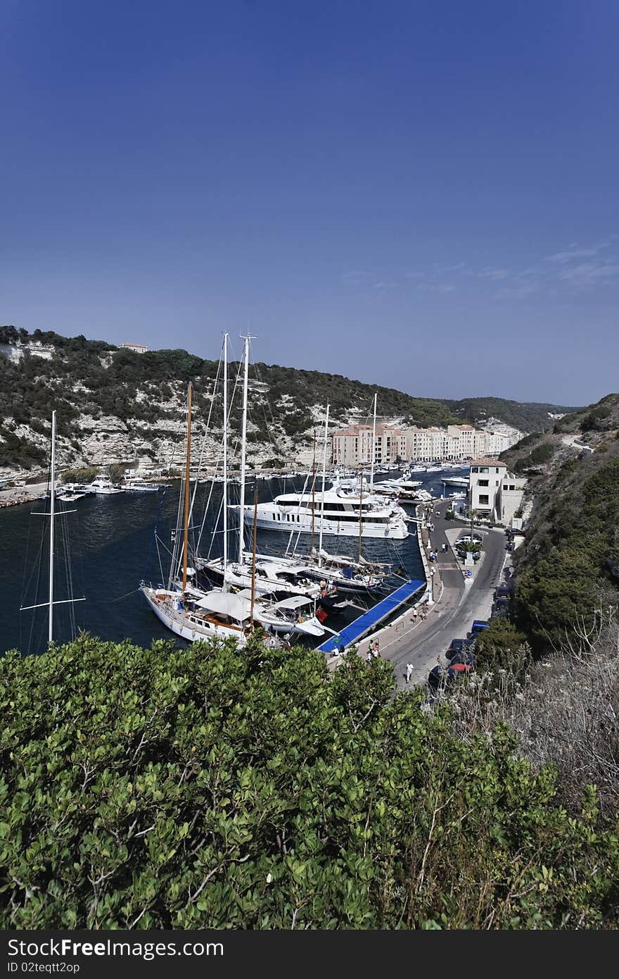 France, Corsica, Bonifacio, view of the port