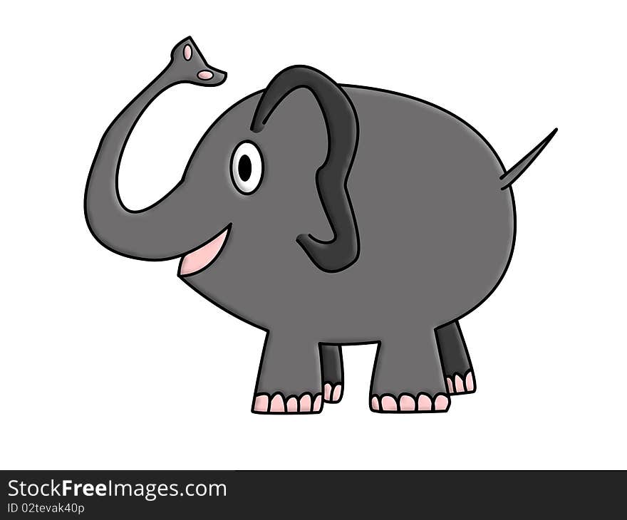 An elephant illustration isolated on whie.