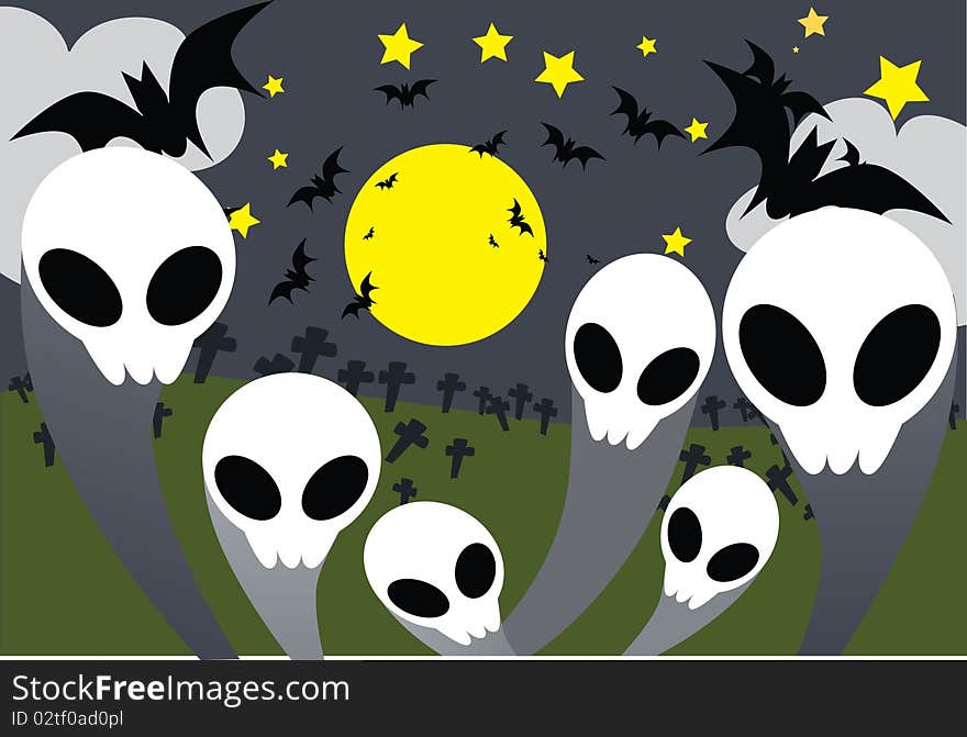 Image of spirits which waking of the death on Halloween night. Image of spirits which waking of the death on Halloween night.