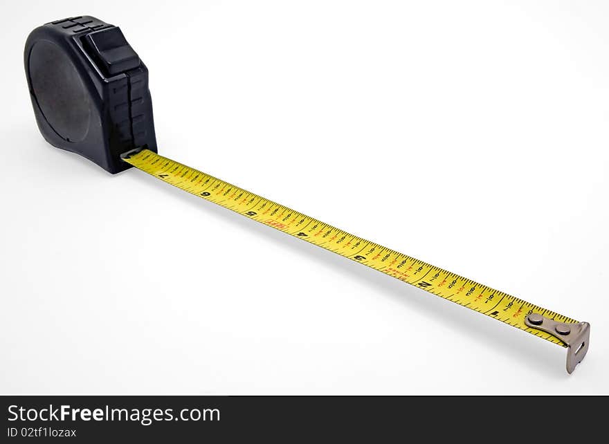 Black Tape Measure on a white background