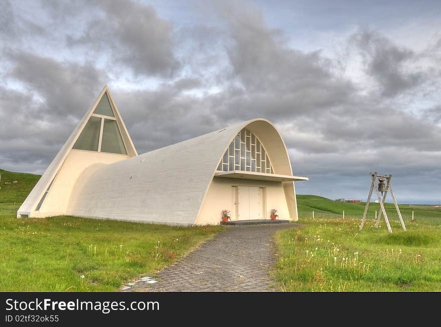 A white church in Iceland