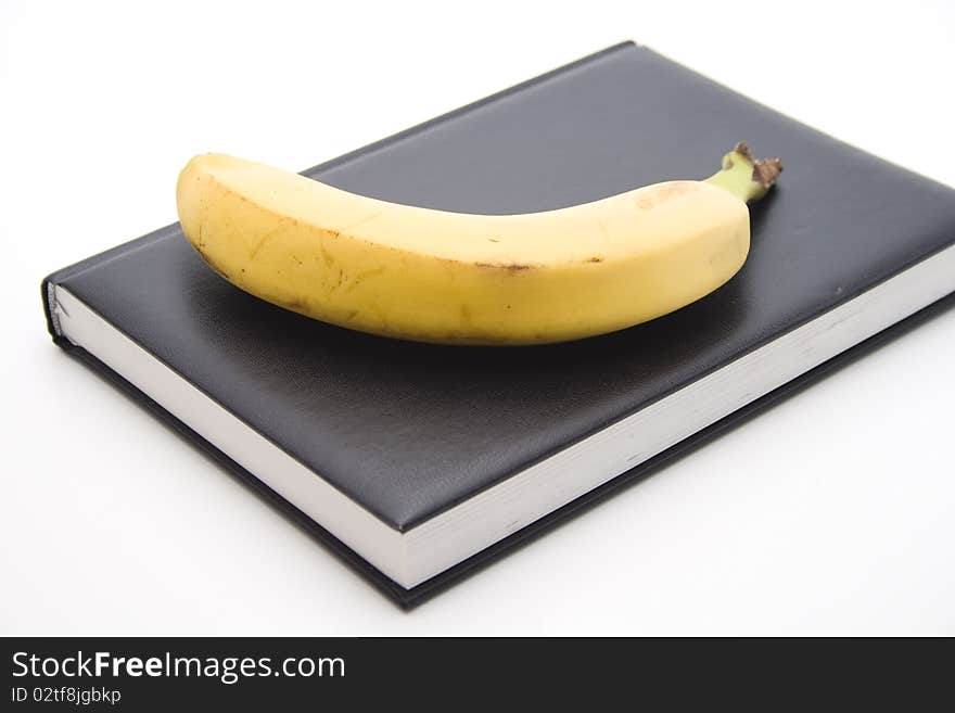 Banana onto black Adress book. Banana onto black Adress book