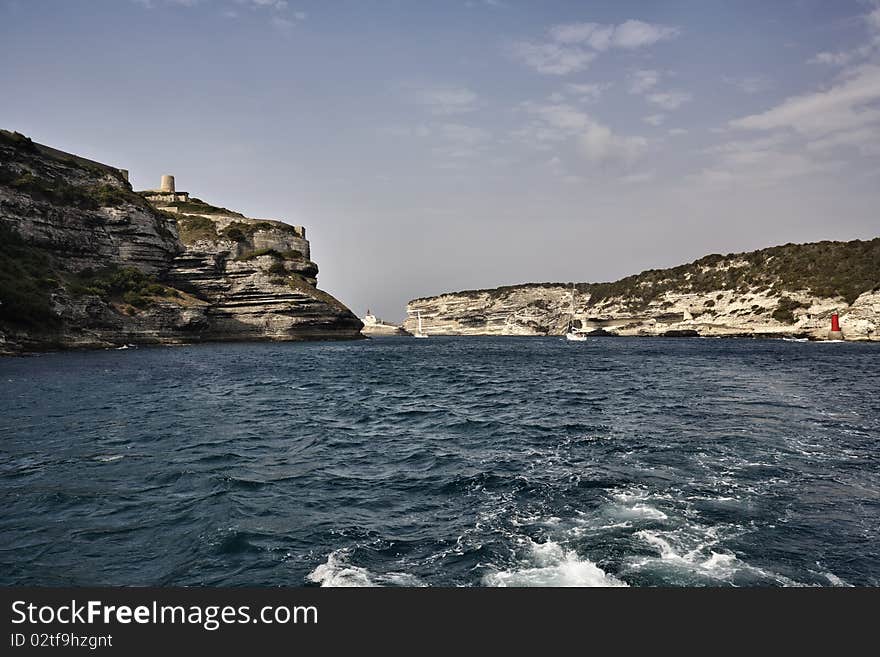 France, Corsica, Bonifacio Port Entrance