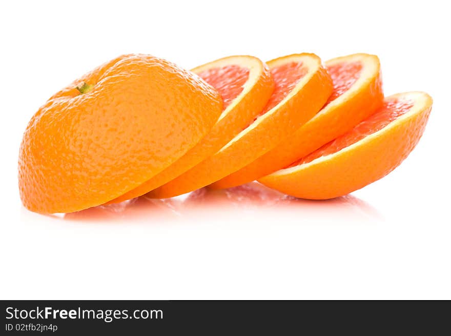 Ripe Sicilian orange isolated on white background